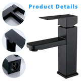 2 x RAW Customer Returns Mineup Bathroom Faucet Black, Basin Faucet, Washbasin Faucet, Washbasin Mixer Tap, Bathroom Faucet Washbasin, Single Lever Mixer, Faucet Black, Washbasin Faucets Black with 60cm Pipe - RRP €41.98