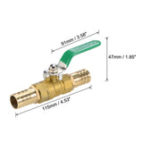 1 x RAW Customer Returns sourcing map 1 set ball valve shut-off valve, 19mm hose barb to 19mm hose barb, pipe fittings 90 degree operating handle, brass valve with hose clamps and thread sealing tape - RRP €17.14