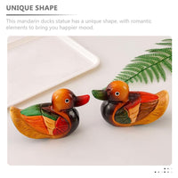 1 x Brand New LIFKOME Wooden Mandarin Duck Statue Mini Couple Duck Figurines Decor Carved Love Bird Sculpture Korean Traditional Lucky Ducks Wedding Gift - RRP €26.99