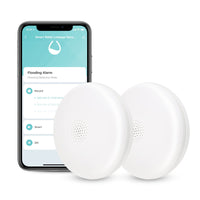 1 x RAW Customer Returns HBN WLAN water detector set of 2 smart water alarm WiFi water sensor water monitor battery operated with 75dB volume for washing machine, bathroom, kitchen, basement etc. - RRP €31.75