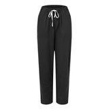 1 x RAW Customer Returns Cegerne women s linen trousers, long, lightweight summer trousers, loose fit, casual trousers with pockets for holidays, beach 7 8, black, 3XL - RRP €33.99