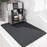 1 x RAW Customer Returns YQBFTC coffee machine draining mat, quick-drying drying mat, dish draining mat, coffee machine mat, dishwashing mat, super absorbent draining mat for kitchen, bathroom, counter 40 x 60 cm, dark gray  - RRP €16.81