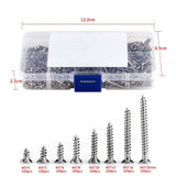 1 x Brand New Stainless steel screw kit, 800 pcs screw set, 304 stainless steel wood screws, Phillips flat head screws, self-drilling sheet metal screws set, M2 4-M2 20 series 4mm 5mm 6mm 8mm 10mm 12mm 16mm 20mm - RRP €16.36