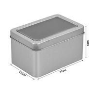 1 x RAW Customer Returns wangjiangda Empty Rectangular Metal Tin Container, 8 Pieces Mini Portable Silver Rectangular Metal Tin Container, Hinged Containers for Storing Small Items - RRP €22.8