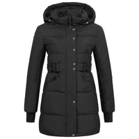 1 x RAW Customer Returns Elara Women s Quilted Winter Jacket Faux Fur Collar Black Chunkyrayan EL-JA02 Black Natural 38 M  - RRP €80.57