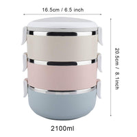 1 x RAW Customer Returns DEWIN Thermos Bebedue Solidos, Thermos Solidos Bebedue Portable Stainless Steel Thermal Container for Lunch Box, Bento Box Food Container 3 Layers  - RRP €32.19