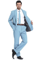 1 x RAW Customer Returns U LOOK UGLY TODAY Men s Suit Party Christmas Costume Fashionable Regular Cut Festive Suits Party Suits Solid Color Light Blue XXL - RRP €49.99