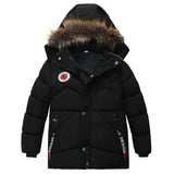 1 x RAW Customer Returns amiyan Baby Boys Warm Quilted Jacket Cotton Winter Coat Thick Children s Jacket Winter Jacket Fluffy Lined Winter Hooded Jacket with Faux Fur Winter Coat 10-11 Years, Black, XXXL, 140-146 - RRP €44.46