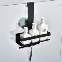 1 x RAW Customer Returns HomeHeng Hanging Shower Shelf, Hanging Shower Storage Rack, Matte Black Shower Shelf Shampoo Bracket with Hooks for Glass Shower Cabin,H30MB-1DH - RRP €32.99