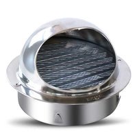 1 x RAW Customer Returns Weather protection grille 120 mm stainless steel ventilation grille weather protection slats round insect net exhaust grille supply air exhaust grille ventilation garage kitchen bathroom wall air hood - RRP €15.95