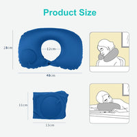 1 x Brand New Rakiuty Inflatable Camping Pillow, U-Shaped Inflatable Pillow, Inflatable Pillow, Inflatable Travel Neck Pillow, Travel Pillow, for Planes, Cars, Office Dark Blue  - RRP €22.8