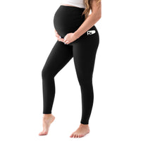 1 x RAW Customer Returns Walifrey Women s Maternity Leggings with Pockets, High Waisted, Comfy Black Leggings, Black, XL - RRP €24.0