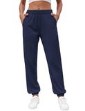 1 x RAW Customer Returns heekpek Women s Summer Loose Lightweight Sweatpants Women s High Waist Casual Jogger Pants with Pockets, Navy Blue, L - RRP €27.99