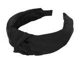 1 x RAW Customer Returns axy Headband with Knot and Satin Covered Vintage Beautiful Headband Hair Accessories Women s Headband HR35A Black  - RRP €13.99