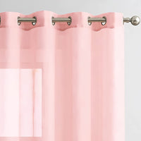 1 x RAW Customer Returns TOPICK Pink Transparent Curtains Voile With Eyelets Curtain Voile Short Sheer Curtains Gauze Pair Eyelet Curtains for Living Room Bedroom Kitchen 210 cm x 140 cm HxW Set of 2 - RRP €30.99