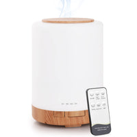 1 x RAW Customer Returns WD CD Aroma Diffuser, 300ml Ultrasonic Humidifier with Remote Control 7 Color LED Auto Off, Essential Oil Diffuser for Spa, Yoga, Bedroom - Light Wood Grain - RRP €22.61