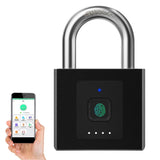 1 x RAW Customer Returns Fingerprint Padlock eLinkSmart Keyless Large Padlock Phone App Unlock, Remote Authorization, Outdoor and Waterproof, 320mAh Battery Lasts Long, Battery Indicator - RRP €40.99