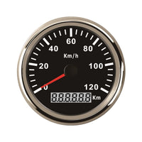 1 x RAW Customer Returns ELING Waterproof KM GPS Speedometer Odometer 120KM H For Car Motorcycle Tractor Truck With Backlight 85mm 12V 24V - RRP €65.18