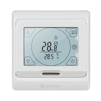 1 x RAW Customer Returns KETOTEK Thermostat underfloor heating electrically programmable with sensor 16A, digital room thermostat underfloor heating flush-mounted 230V LCD touchscreen - RRP €32.98