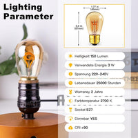 1 x RAW Customer Returns Century Light E27 Dimmable Vintage LED Light Bulb, 3W 150lumen Amber Edison LED Lamps Replaces 30Watt Incandescent Bulbs, 2200K Warm White Bulbs, CRI 90 , Pack of 6 - RRP €24.98