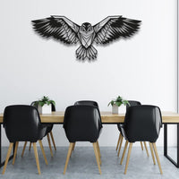 1 x RAW Customer Returns Metal wall decoration - Eagle I 64 x 26 cm Abstract metal wall art for bedroom, bathroom, living room, home I Decoration made of wire and iron I D1147-TD3BC - RRP €40.32