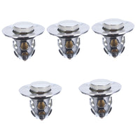 3 x Brand New DOITOOL 5 Pieces Press The Spring Core Sink Drain Plug Stainless Steel Sink Filter Stainless Steel Strainer Sink Faucet Drain Plastic Drain Vanity Sink - RRP €78.27