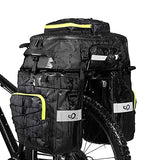 1 x RAW Customer Returns WATERFLY Bicycle Bag 3 in 1 Multifunction Waterproof Pannier Bag Cycling Luggage Rack Bag Tear-Resistant Large Bicycle Bag with Rain Cover - RRP €60.49