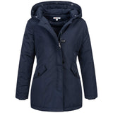 1 x RAW Customer Returns Elara Women s Winter Parka Coat Faux Fur Chunkyrayan 20401 Dark Blue 42 XL  - RRP €90.44