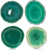 1 x RAW Customer Returns Tiamu Agate Coasters Glasses Bar Coffee Tea Coasters for Drinks, Candle Coasters, Coasters Plate Gift, Green Agate Coasters for, Coffee Cups, Table - RRP €26.76