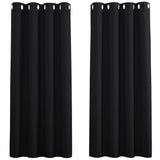 1 x RAW Customer Returns PONY DANCE Curtains Black Opaque Thermal Curtain Eyelet Curtain Set of 2 Blackout Curtains Bedroom Curtains with Eyelets Blackout Curtain, H 137 x W 117 cm - RRP €25.46