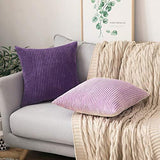 1 x RAW Customer Returns MIULEE Set of 2 Cushion Covers Corduroy Cushion Cover Decorative Pillowcase Sofa Cushion Couch Cushion Throw Pillow Decorative Pillowcase Decorative Cushion Cover with Hidden Zipper 40 x 40 cm Purple - RRP €18.76