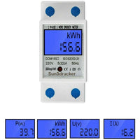 1 x RAW Customer Returns Digital DIN rail electricity meter - 1-phase 2 wire, 32A 220V-230V 50Hz 60Hz, LCD backlight, AC meter, SO interface, 1 decimal place - RRP €15.01