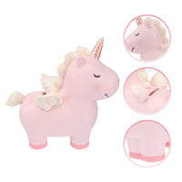 1 x RAW Customer Returns Savings box 1 x unicorn resin, cute for children, for, children, resin, birthday gift, home decoration pink 19 x 17 cm tip jar - RRP €20.4