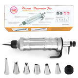 1 x RAW Customer Returns TAKUZA decorating syringe stainless steel, cake syringe decorating syringe professional stainless steel, for decorating cakes with 6 nozzles, with transparent container, for cupcakes, pastries - RRP €30.24