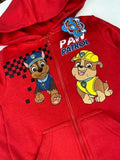 1 x RAW Customer Returns eplusm Paw Patrol Hoodie with Zip Boys Hooded Jacket Chase and Marshall Winter Sweatshirt Children s Gift DE NL SE PL, Numeric, 128, Regular, Red  - RRP €20.16