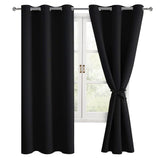 1 x RAW Customer Returns Hiasan blackout curtains with eyelets, black opaque curtains, 2 pieces, 106 x 160 cm width x height , soft sliding curtains for bedroom, living room etc. - RRP €26.49