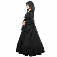 1 x Brand New CAMDOM Women s Retro Steampunk Dress Ladies Medieval Hooded Skirt Renaissance Gothic Lace Cuff Halloween Cosplay K - RRP €32.26