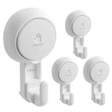 1 x RAW Customer Returns Ulinek 4-Pack Suction Cup Hooks Strong, Suction Hooks Bathroom No Drilling, Max 5 kg, Reusable 1000 Times, 360 Degree Rotating Suction Cups for Wall Towel Shower Bathroom Tiles Door Glass Kitchen Window - RRP €16.72