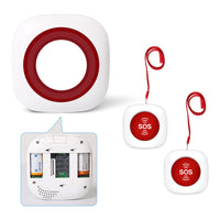 1 x RAW Customer Returns Home emergency call seniors emergency call bell for seniors nursing elderly panic alarm radio alarm care call set alarm wireless fits E 2G receiver 1 SOS transmitter 2  - RRP €39.66