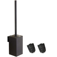 1 x RAW Customer Returns BGL Black Wall Mounted Toilet Brush - Square toilet brush holder made of 304 stainless steel - RRP €33.99