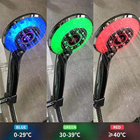 1 x RAW Customer Returns LED shower head, rain shower 3 colors color changing temperature control, hand shower with digital temperature display, large, water saving, pressure increasing shower head, chrome - RRP €32.7