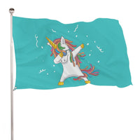 1 x RAW Customer Returns Decorative House Flag Yard Banner Cute Unicorn Dancing Party Print All Seasons Holiday Welcome Garden Flags Lawn Decoration 47x71 inch - RRP €13.59