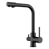 1 x RAW Customer Returns FORIOUS kitchen faucet black, 3-way faucet mixer tap kitchen, two-handle stainless steel kitchen sink faucets with drinking water spout and 360 swivel capability - RRP €59.99