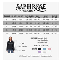 1 x RAW Customer Returns SaphiRose PONCHO Rain Jacket Women s Softshell Jacket Waterproof Functional Jacket Windproof Jacket for Outdoor Punching Jacket Black XXL - RRP €30.24