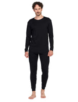 1 x RAW Customer Returns LAPASA Men s 100 Merino Wool Thermal Underwear Set, Premium Merino Wool Undershirt Underpants, Thermal Functional Underwear M126, Black Extra Warm M126 , XL - RRP €90.74