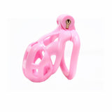 1 x RAW Customer Returns QgLust Ventilation Penis Cage Chastity Belt Set with 4 Cock Rings Small Chastity Chastity Cage Man Bondage Extreme for Men Chastity Penis Cage Pink S  - RRP €36.79