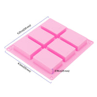 1 x RAW Customer Returns ZEONHEI 6PCS 6 Cavity Rectangular Silicone Soap Molds for DIY Cookie Ice Cube Crafts 3 Colors - RRP €18.0