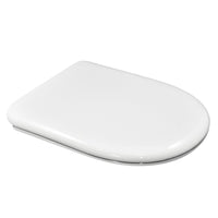 1 x RAW Customer Returns ESTOLI TOILET SEAT DU FORM ROUND FRONT COMPATIBLE TOILET SEAT ADJUSTABLE REMOVABLE HINGE EASY-CLEAN INDESTRUCTIBLE WHITE 43 x 36 x 5 cm - RRP €43.72