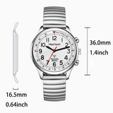 1 x RAW Customer Returns Hearkent Talking Watch for Women for Blind Seniors with Visual Impairment, Loud and Clear Voice, Speaks German, Silver, Women s Size - RRP €54.44