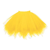 1 x RAW Customer Returns ChicWind Carnival Women s 80s Plus Size Puffy Tulle Skirt Tutu Skirts Tulle Petticoat reusable , yellow, XL XXL XXXL - RRP €25.2